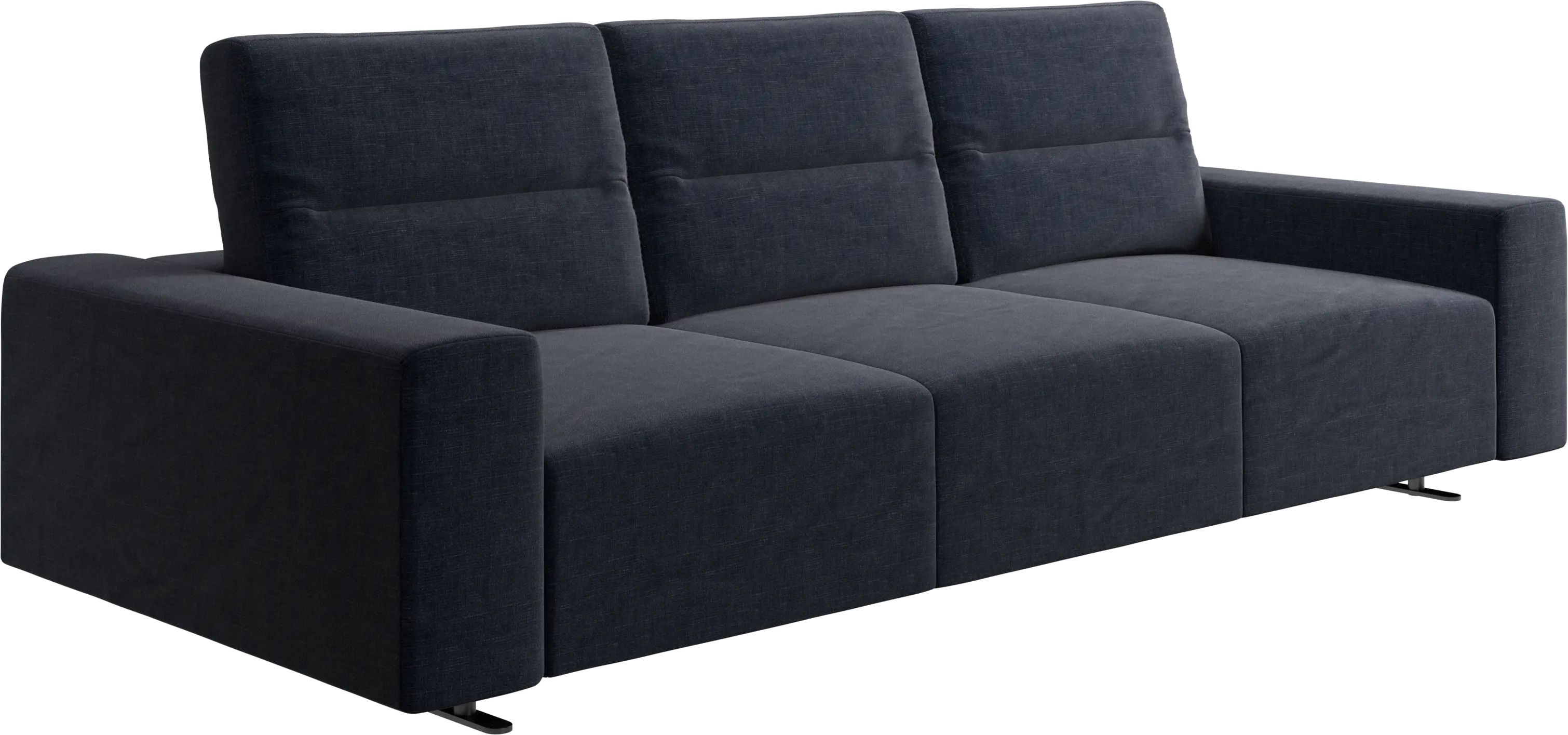 Hampton sofa with adjustable back and storage on the right